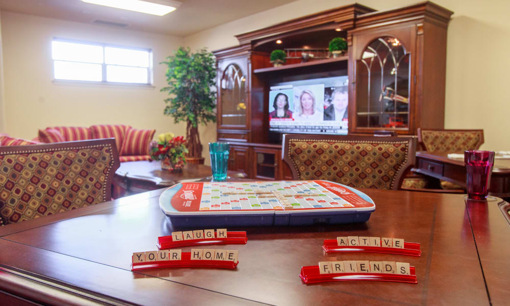 Play games like Scrabble with friends at Maple Ridge