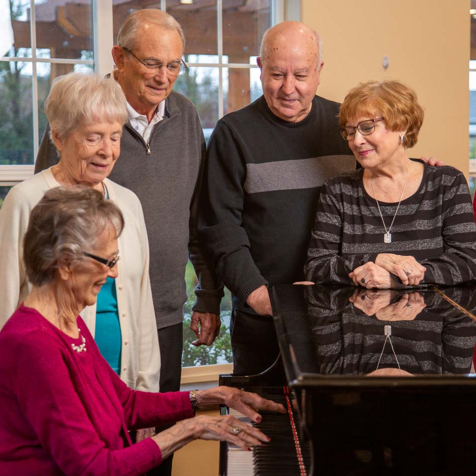 Cedar Park seniors playing piano