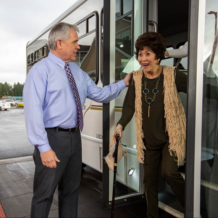 Maple Ridge helping lady off bus